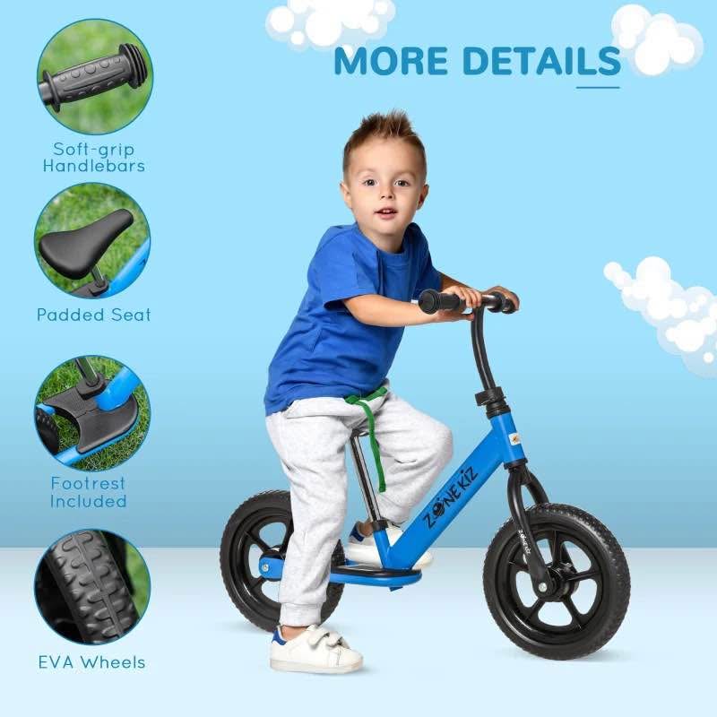 12" Kids Balance Bike No Pedal Bicycle Adjustable Seat - photo 2