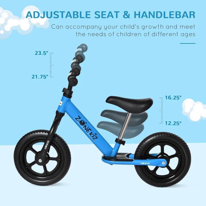 12" Kids Balance Bike No Pedal Bicycle Adjustable Seat - photo 3