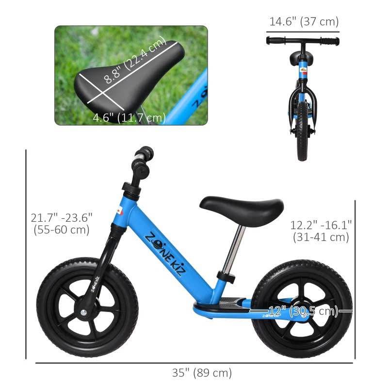 12" Kids Balance Bike No Pedal Bicycle Adjustable Seat - photo 5