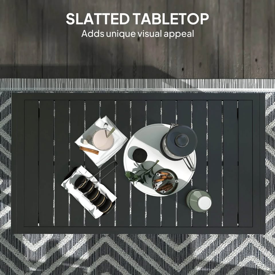 Coffee Table with Slatted Tabletop, Black #2168 - photo 3