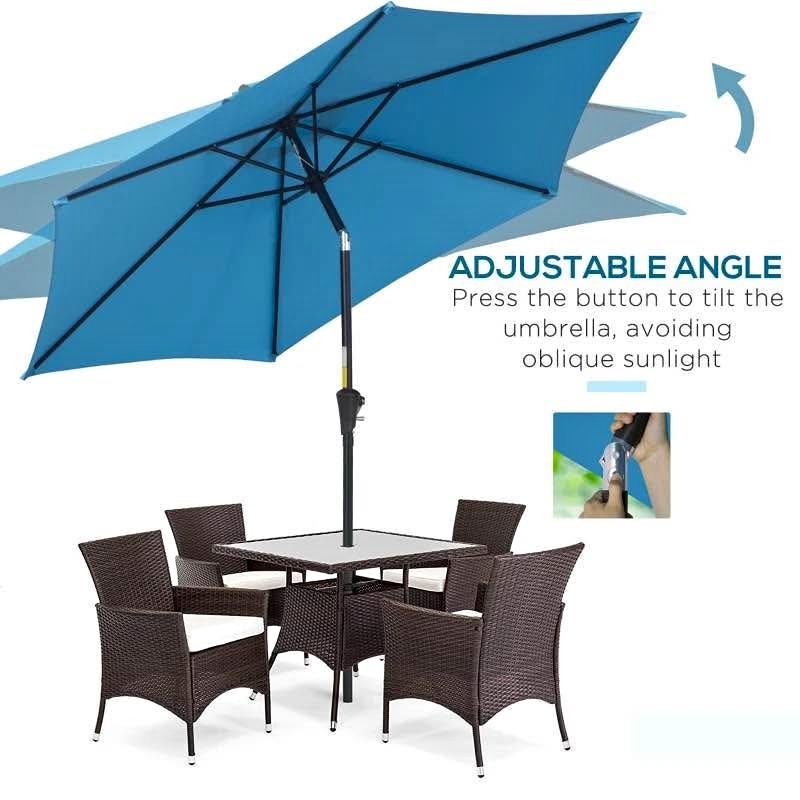 8.5' Round Aluminum Patio Umbrella Garden Parasol