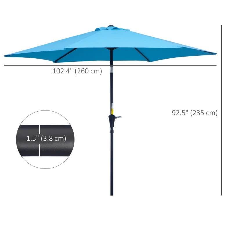 8.5' Round Aluminum Patio Umbrella Garden Parasol - photo 3