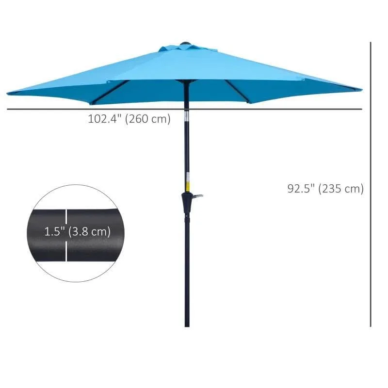 8.5' Round Aluminum Patio Umbrella Garden Parasol image indicator(3)
