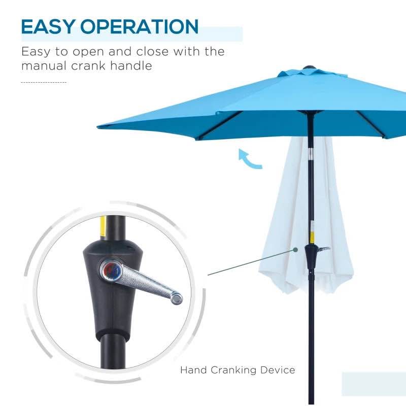 8.5' Round Aluminum Patio Umbrella Garden Parasol - photo 4