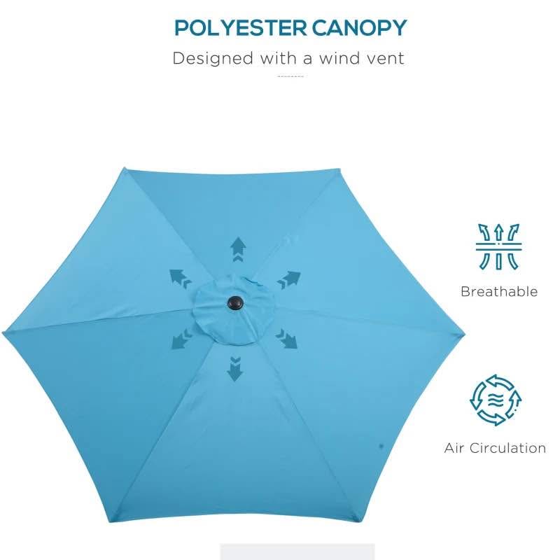 8.5' Round Aluminum Patio Umbrella Garden Parasol - photo 5