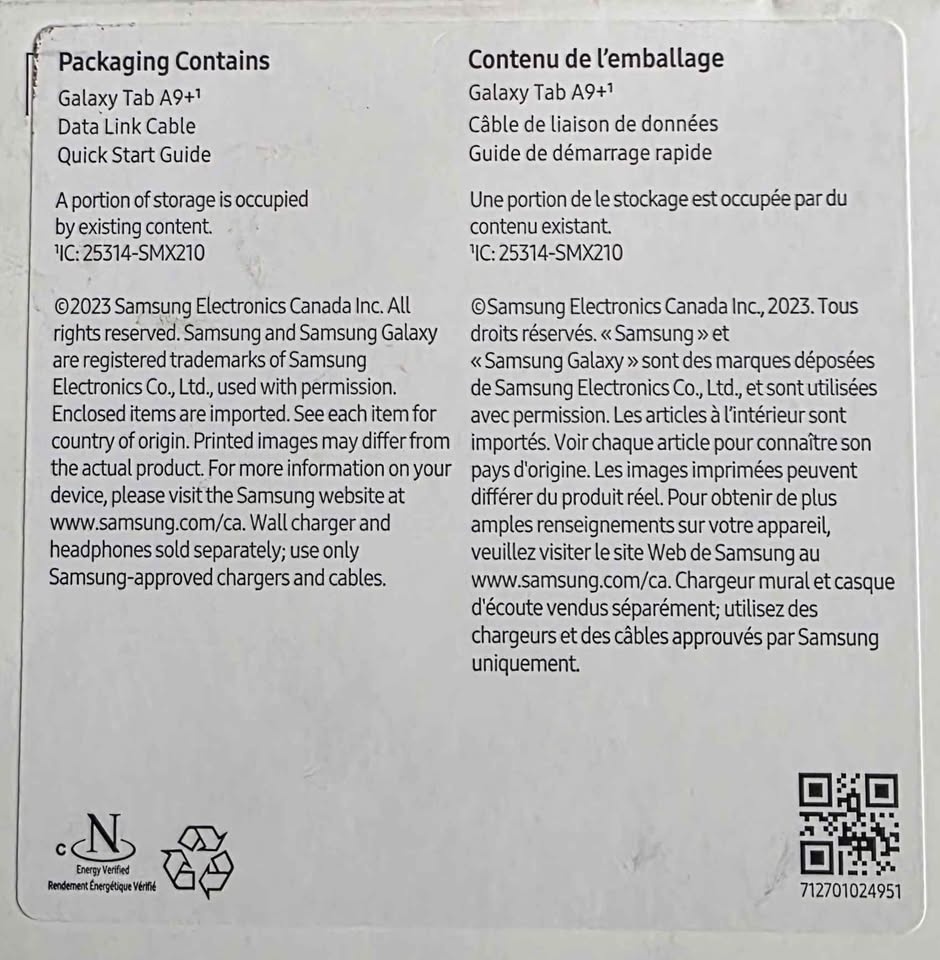 Samsung Galaxy Tab A9+ 128GB, 8GB RAM (Graphite) - New - photo 2
