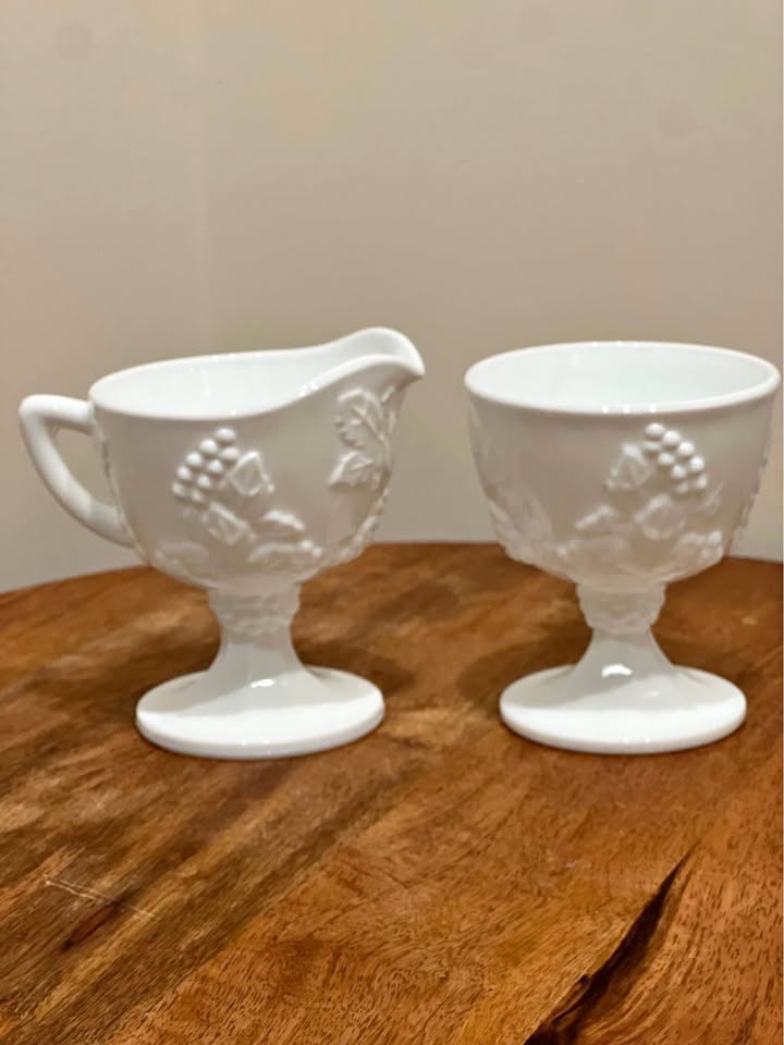 Vintage Indiana Glass Colony Harvest Creamer & Sugar Set