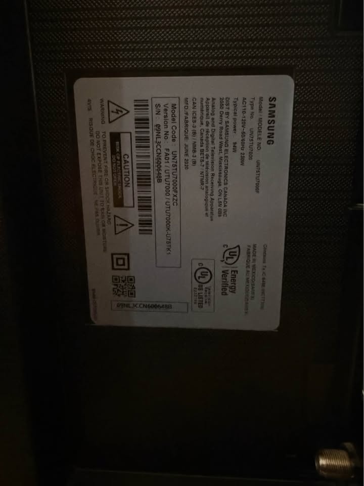 Samsung 75” 4K Smart TV – UN75TU7000 - photo 2