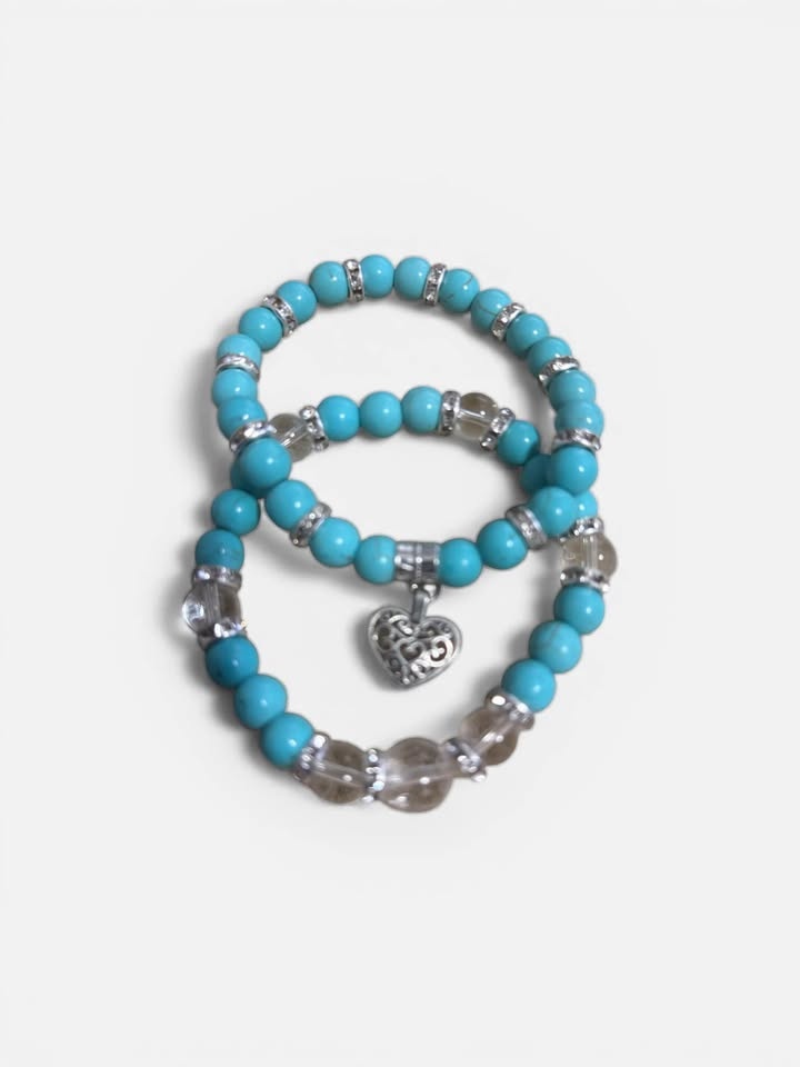 Turquoise Tranquility Heart Bracelet Set - photo 2