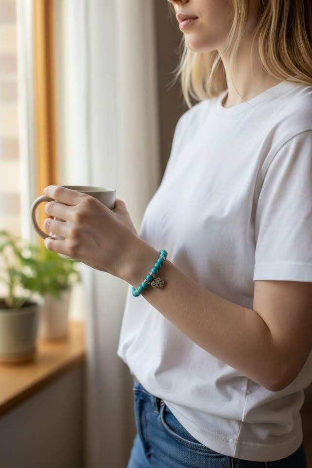 Turquoise Tranquility Heart Bracelet Set - photo 5