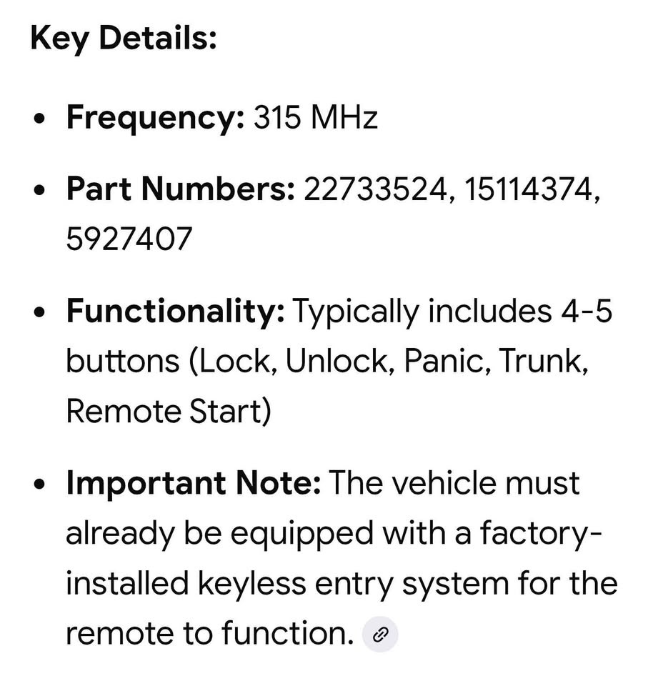 GM Keyless Entry Remote - 5 Button - photo 5