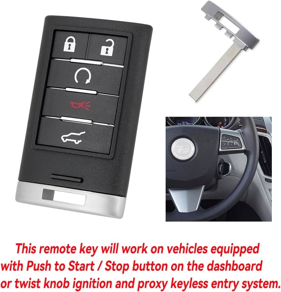 Cadillac Key Fob Replacement Remote Keyless Entry NBG009768T - photo 3