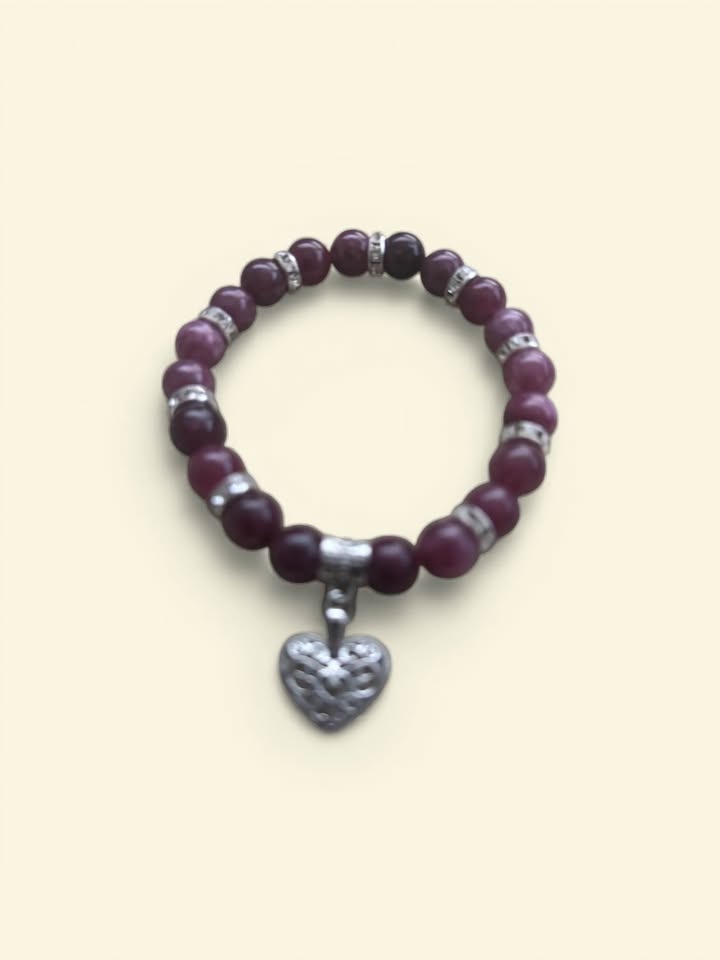 Garnet Filigree Heart Elegance Bracelet