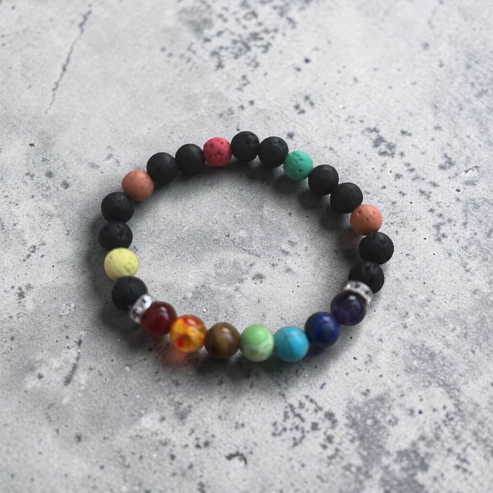 Chakra Harmony Lava Diffuser Bracelet - photo 2
