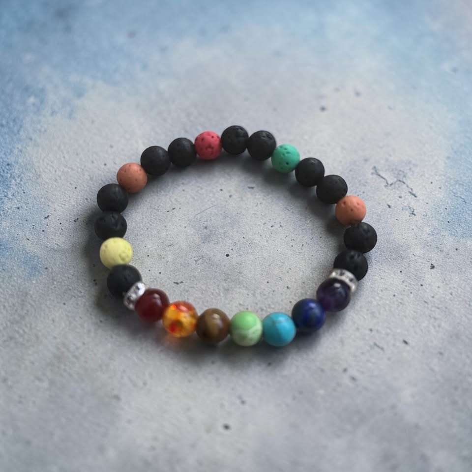Chakra Harmony Lava Diffuser Bracelet - photo 3