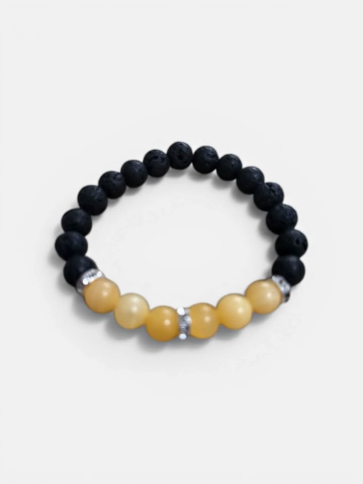 Solar Luxe Citrine & Lava Stone Aromatherapy Bracelet