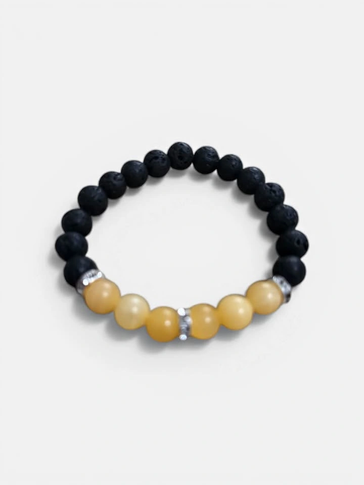 Solar Luxe Citrine & Lava Stone Aromatherapy Bracelet