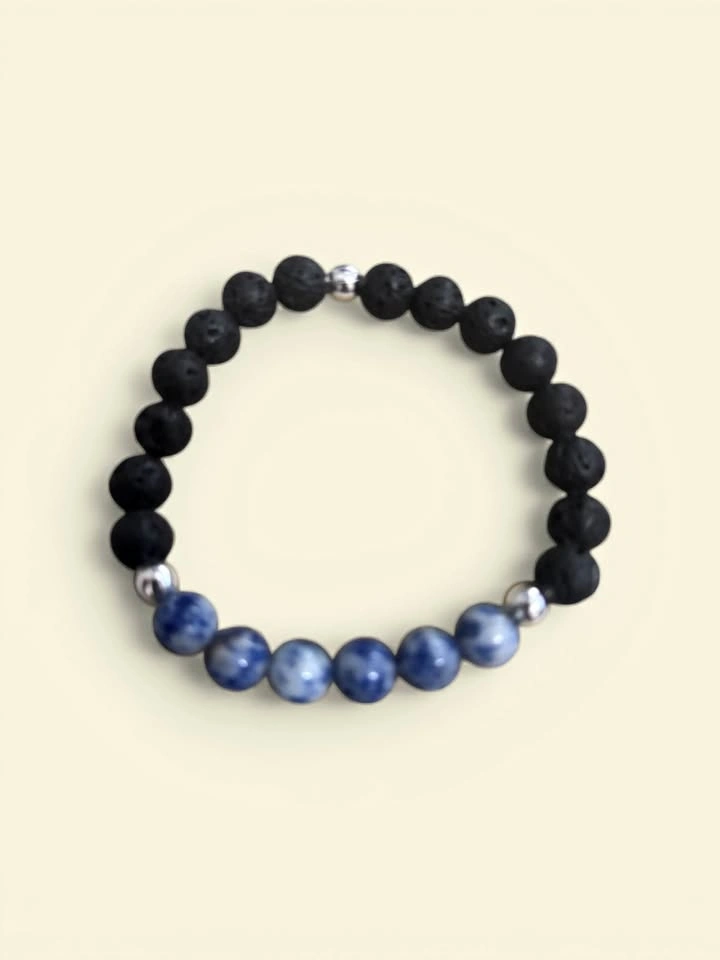 Whispers of Serenity: Sodalite & Lava Diffuser Bracelet