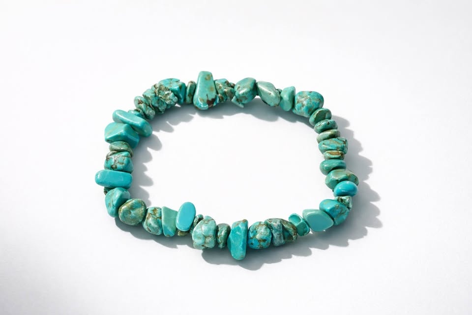 Turquoise Chip Stone Bracelet - Natural, Handcrafted