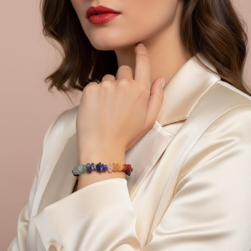 Natural Gemstone Chip Bracelet – Multi‑Color Healing Energy - photo 3