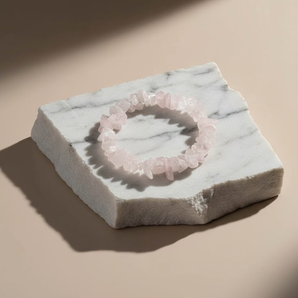 Rose Quartz Natural Chip Bracelet – Love & Calm Energy - photo 2