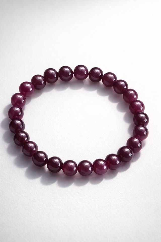 Purple Gemstone Bead Bracelet – Elegant, Smooth & Everyday Ready