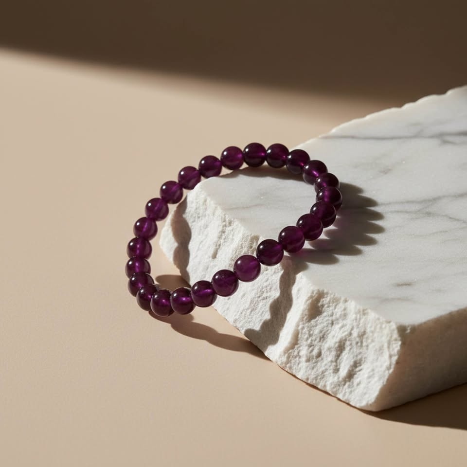 Purple Gemstone Bead Bracelet – Elegant, Smooth & Everyday Ready - photo 2