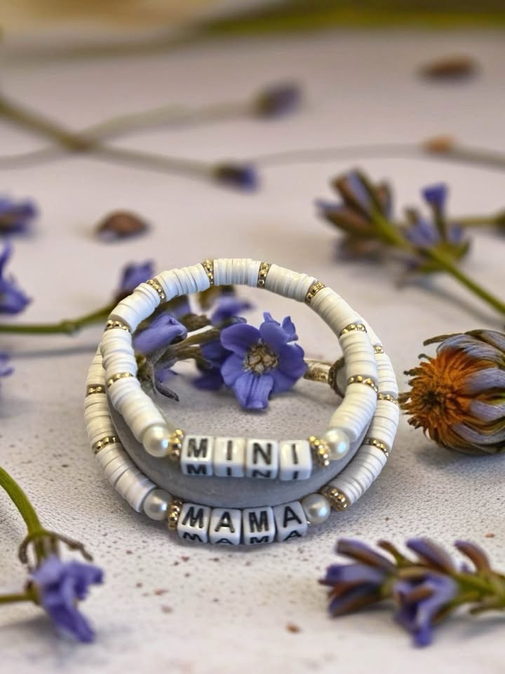 Mama & Mini Clay Bead Bracelet Set – Customizable