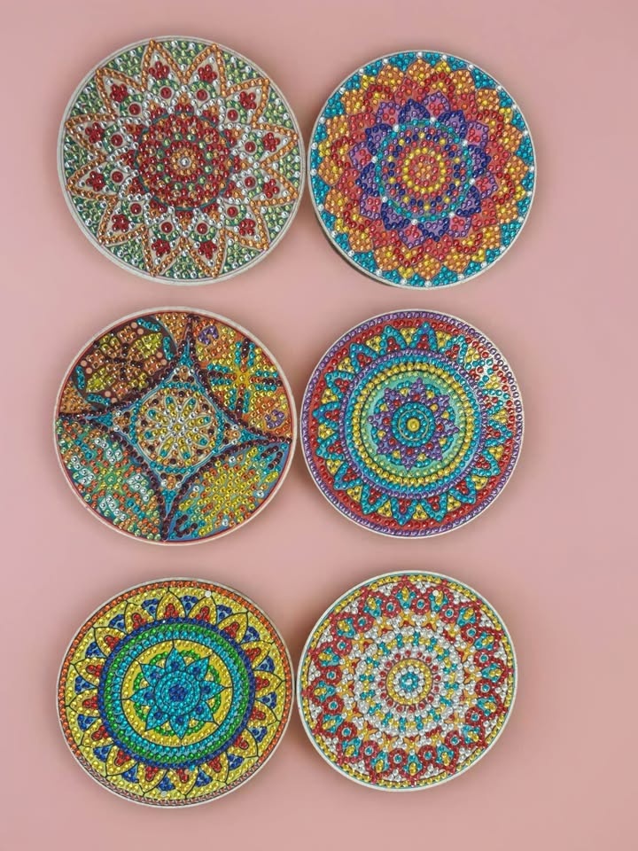 Vibrant Mandala Rhinestone Coaster – Handcrafted Sparkle for You - photo 2