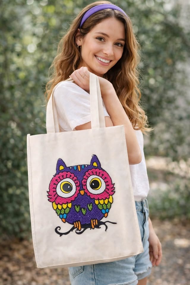 Sparkle Glitter Owl Tote Bag - photo 2