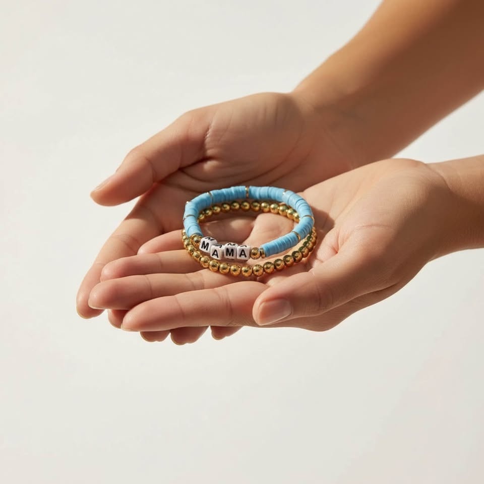 ✨ Custom “MAMA” Clay Bead Bracelet Set - photo 4