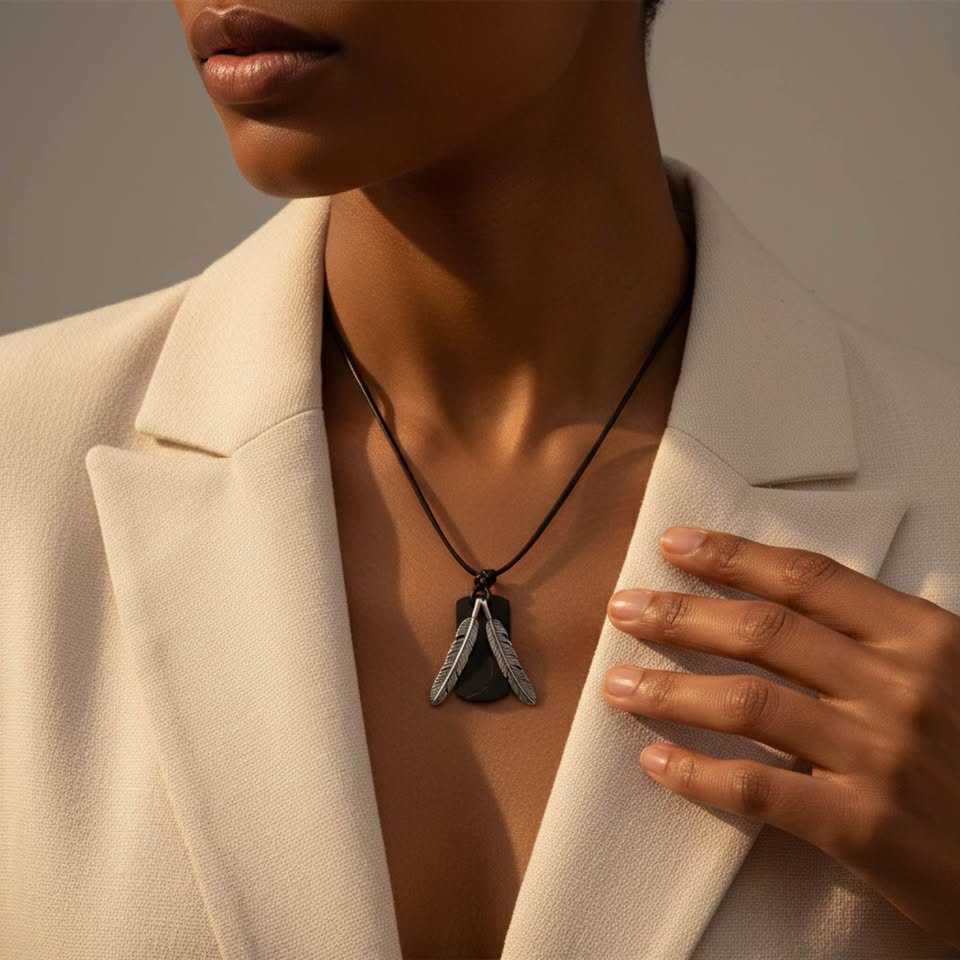 Luxe Feather & Tag Pendant Necklace - photo 3