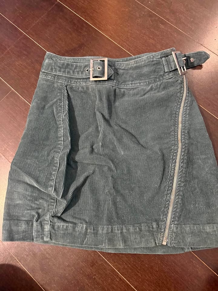 Dark green suede skirt