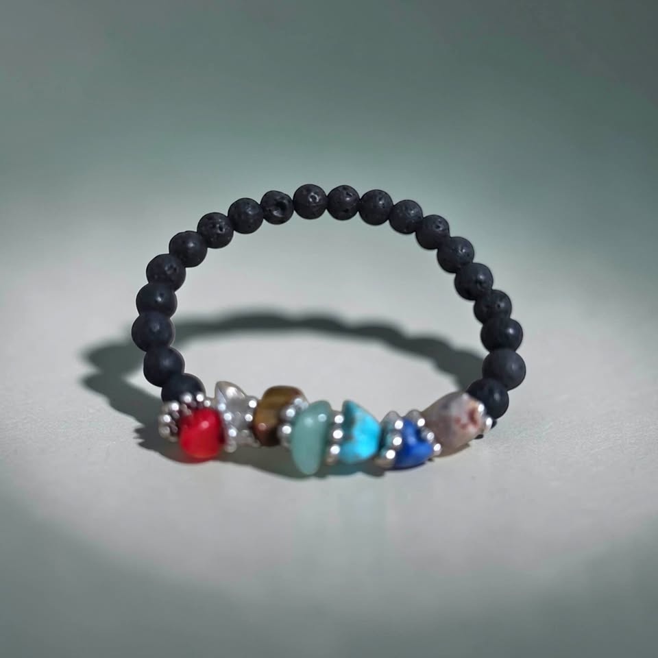 Luxe Spectrum Lava & Gemstone Diffuser Bracelet