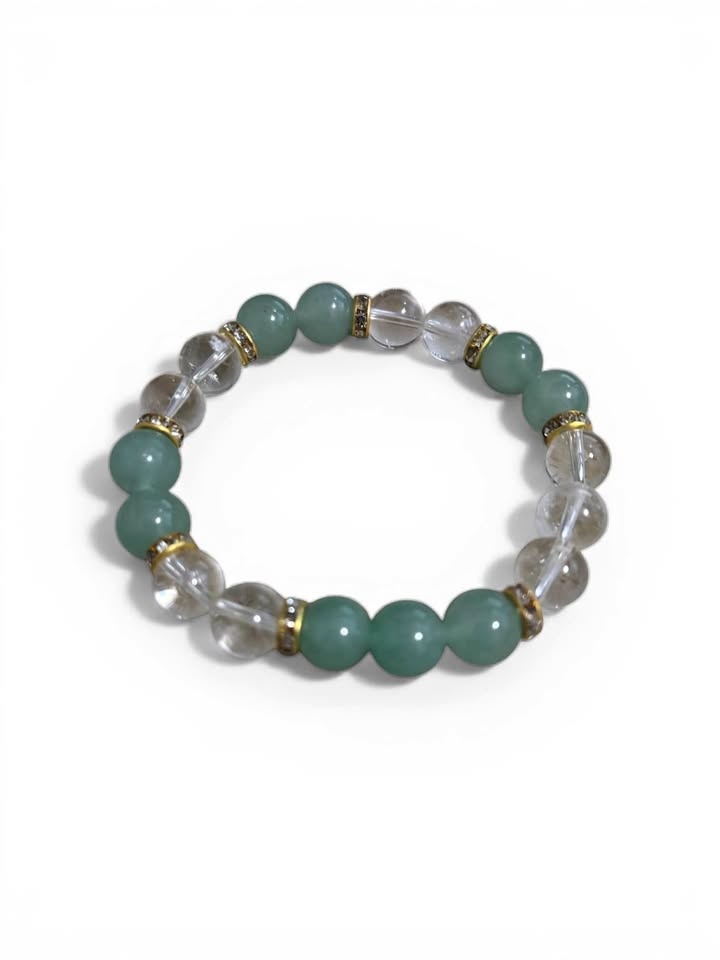 Green Aventurine Glass Bead Bracelet