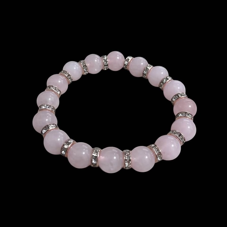 Rose Quartz Glass Bead Bracelet - photo 3