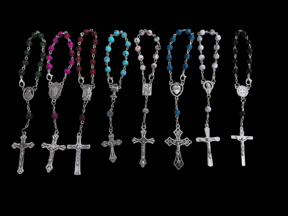 Mini Catholic Rosary — Vintage Grace, Many Colours - photo 2