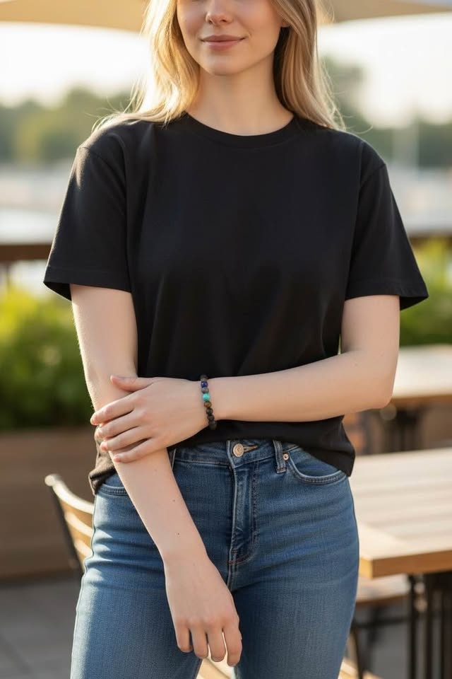 The Serenity Aura – Lava Stone & Seven‑Chakra Aromatherapy Brace - photo 3