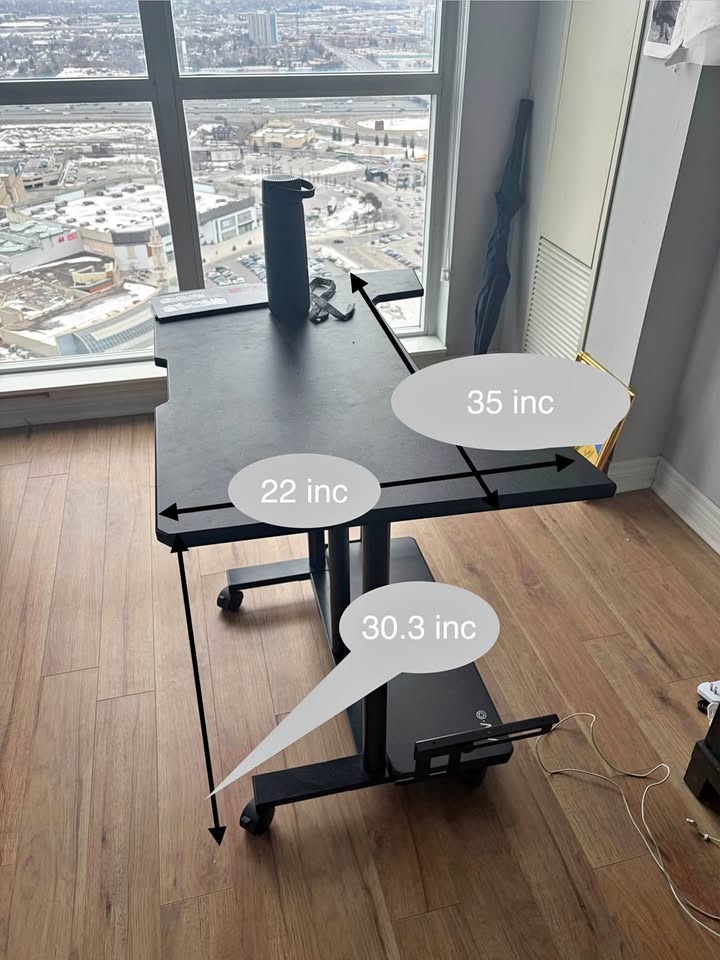 Vivo Compact Ergonomic Desk with Adjustable Height