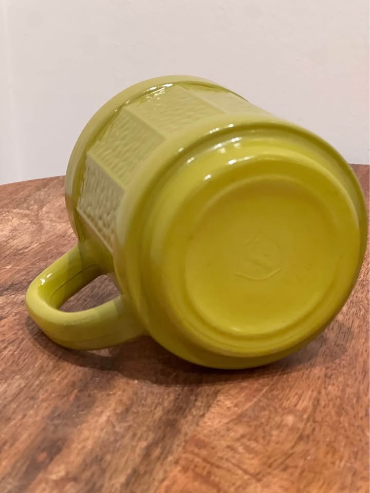 Federal Milk Glass MUG Avocado Green Panel Texture D Handle - photo 4