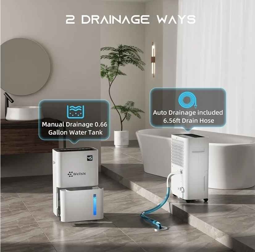 Wellsle 34 Pint Dehumidifier with Drain Hose - photo 5