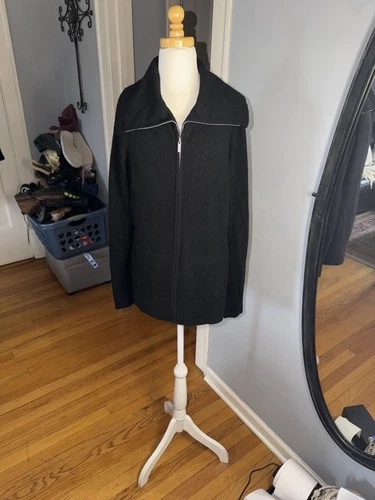 Banana Republic 100% Cashmere Black Zip-Up Jacket - Women's M - photo 2