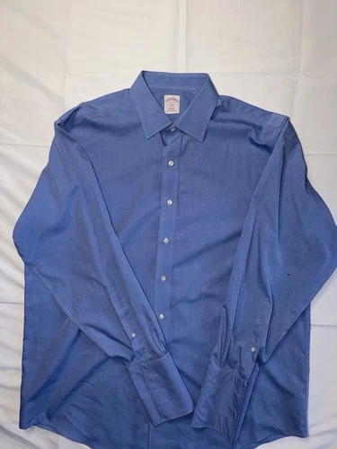 Brooks Brothers Classic Blue Men's Dress Shirt Size 17-35