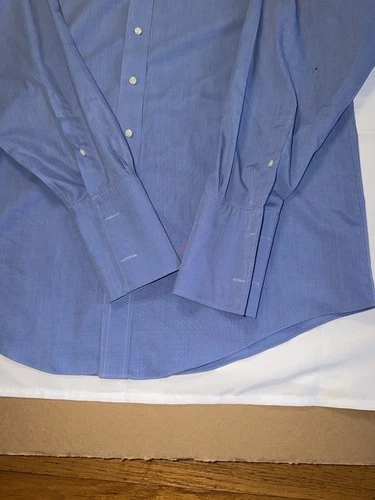 Brooks Brothers Classic Blue Men's Dress Shirt Size 17-35 - photo 2