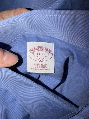 Brooks Brothers Classic Blue Men's Dress Shirt Size 17-35 - photo 3