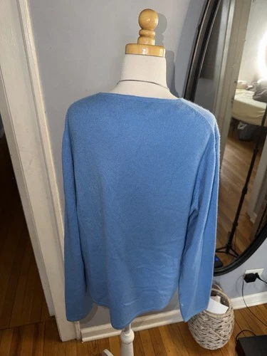 Pursuits Ltd Cashmere Chic Blue V-Neck Sweater Size L - photo 3