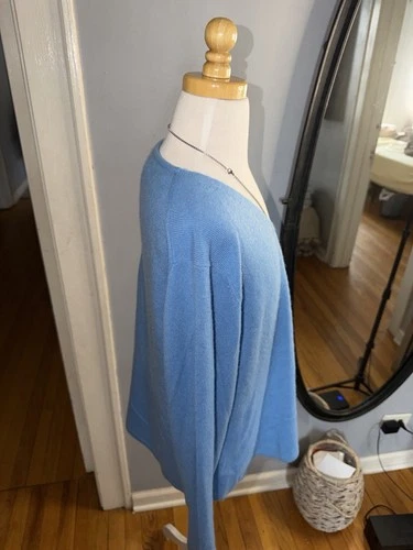 Pursuits Ltd Cashmere Chic Blue V-Neck Sweater Size L - photo 4