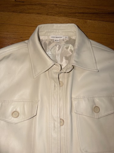 Good American Better than Leather Faux Leather Shacket Bone 1/2 - photo 3