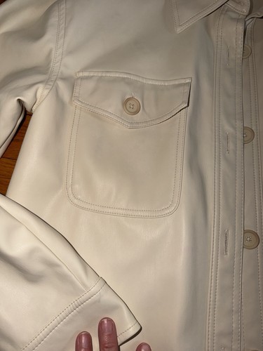 Good American Better than Leather Faux Leather Shacket Bone 1/2 - photo 4