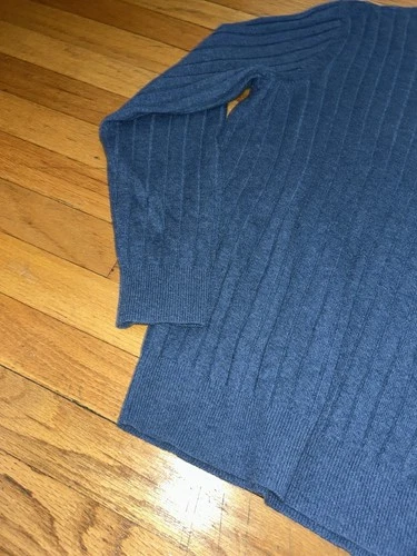 Bobby Jones 100% Cashmere Men's Textured Blue Crewneck Sweater M - photo 2